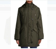 Nwt Women's Water-resistant Hooded Parka (black, Green, Blue) S, M