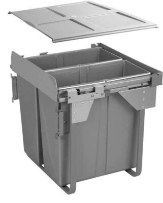 PAPIERKORB AUSZIEHBAR KÜCHENABFALLEIMER 600MM-68 LTR(JC609M-2) SOFT CLOSE FUNKTION