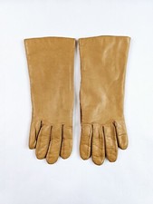 Aris Women's Size 7 1/2 Cashmere Lined Tan Brown Leather Gloves Vtg