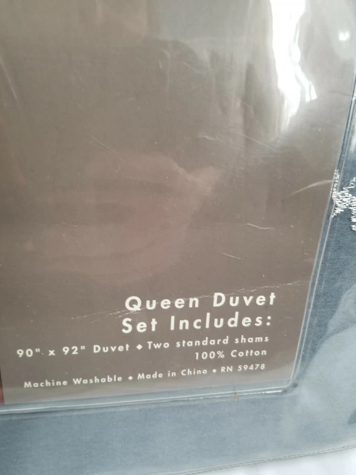 Edredón Kenar Home Queen Algodón Gris Ombre 90"x92" Acento Plateado Bordado Foto 4 de 4
