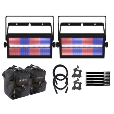 Chauvet DJ Shocker Panel FX-V2  Blinder/Wash/Strobe Effect Lights w Bags Pair