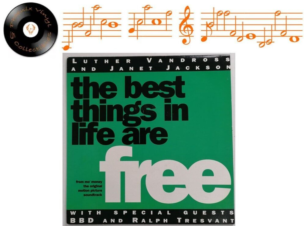 Luther Vandross & Janet Jackson The Best Things In Life Are Free 7” Single- EX