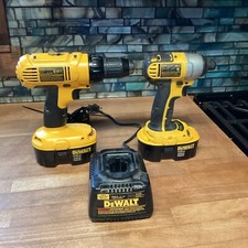 Dewalt 18V Coordless Drill  1/4  Impact Driver, Two Batteries  Charger - DC970