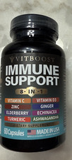 Elderberry Immune Support Supplement 60 Capsules-2 per serving EXP 10/27 NEW