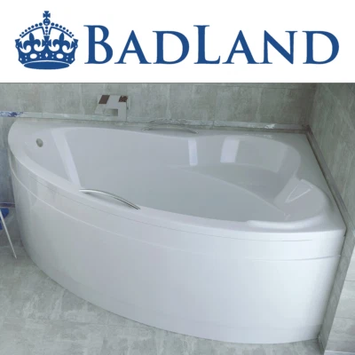 BADLAND Eckbadewanne Badewanne Eckwanne 160x100 RECHTS Schürze Ablaufgarnitur Füße GRATI