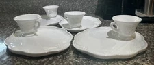 Indiana Milk Glass Colonial Grape Harvest Snack Luncheon Cup & Plate Set