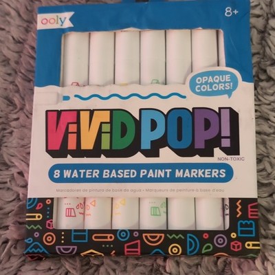 OOLY Vivid Pop! 8 Water Based Paint Markers Set, Opaque, Non-Toxic, Multicolor