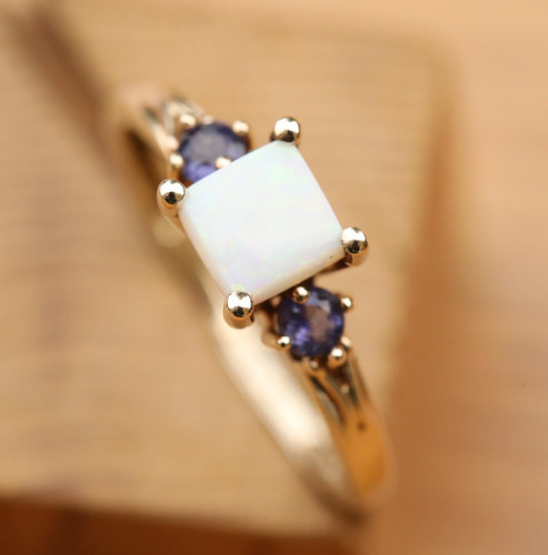 Opal and Tanzanite Cocktail Ring
