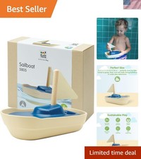 Sustainable Wooden Sailboat Toy for Kids - Enhances Motor Skills  Creativity