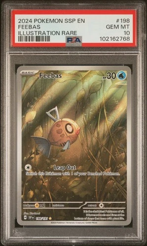 2024 POKEMON SSP EN-SURGING SPARKS ILLUSTRATION RARE #198 FEEBAS PSA 10