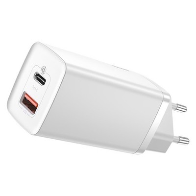 Baseus 65W GaN2 Lite USB-C Schnellladegerät QC 3.0 PD Weiß
