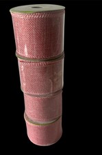 Pink Burlap Ribbon Wired 3 Yards Each x 2" Wide Lot of 4 NEW on Spool
