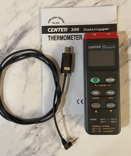 Center 306 Datalogger Thermometer For Type K Thermocouples