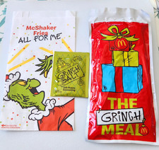 Sealed Grinch Meal Mystery Color Socks, McDonald's Shaker Bag Dill Salt
