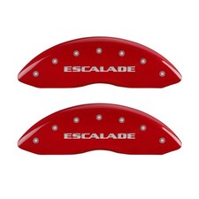 Mgp 4 Caliper Covers For Cadillac Escalade 2009-2013 Red Finish With Silver