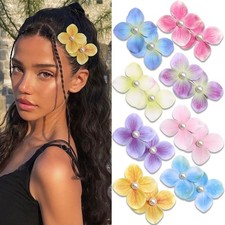 8 PCS Bohemian Flower Hairpin Artificial Hair Clip -Flower Hair Clips Hawaiia...