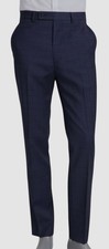 Calvin Klein Men's Blue Slim-Fit Wool-Blend Stretch Suit Pants Size 34W/30L