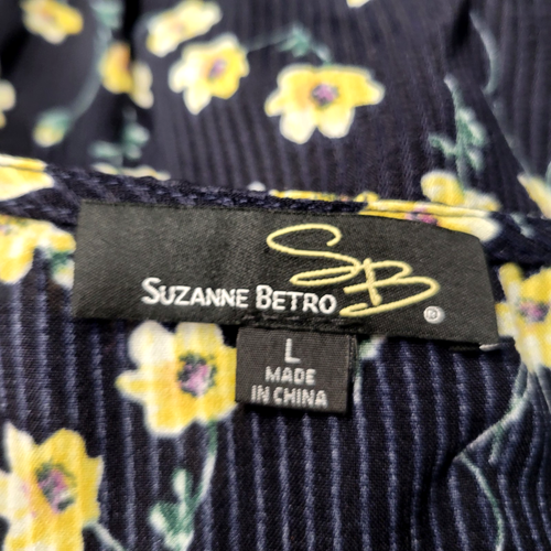 Camicetta Suzanne Betro donna grande floreale svasata manica bottoni top camicia - Foto 6 di 10