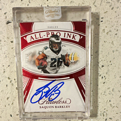 Panini 2025 Flawless Saquon Barkley All-Pro Ink API-SBY Auto #d Eagles