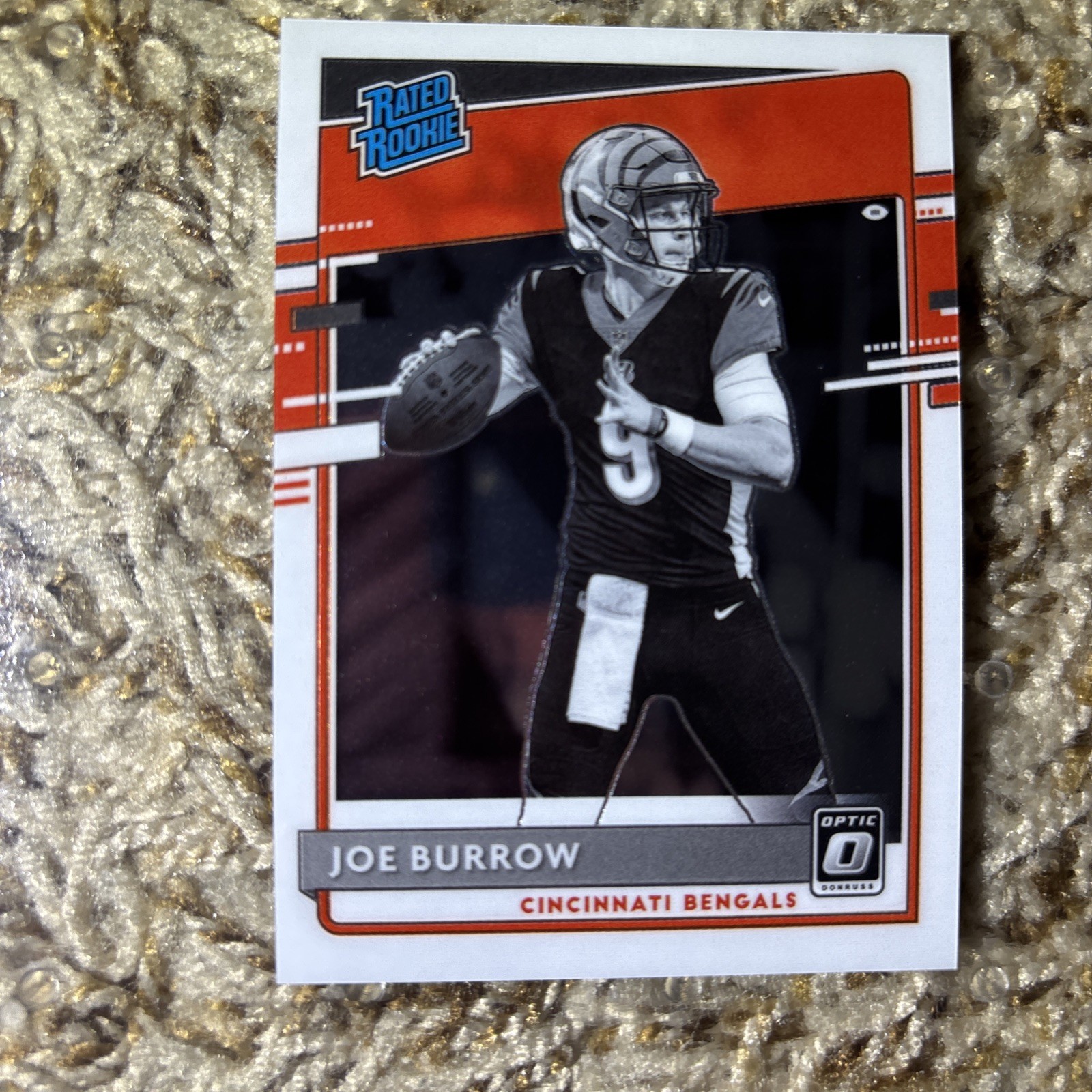 Joe Burrow 2020 Panini #301 Donruss Optic Rated Rookie NEGATIVE Variation RC
