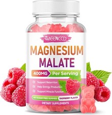 Magnesium Malate Gummies Magnesium 400 mg High Absorption Magnesium Mineral 60ct