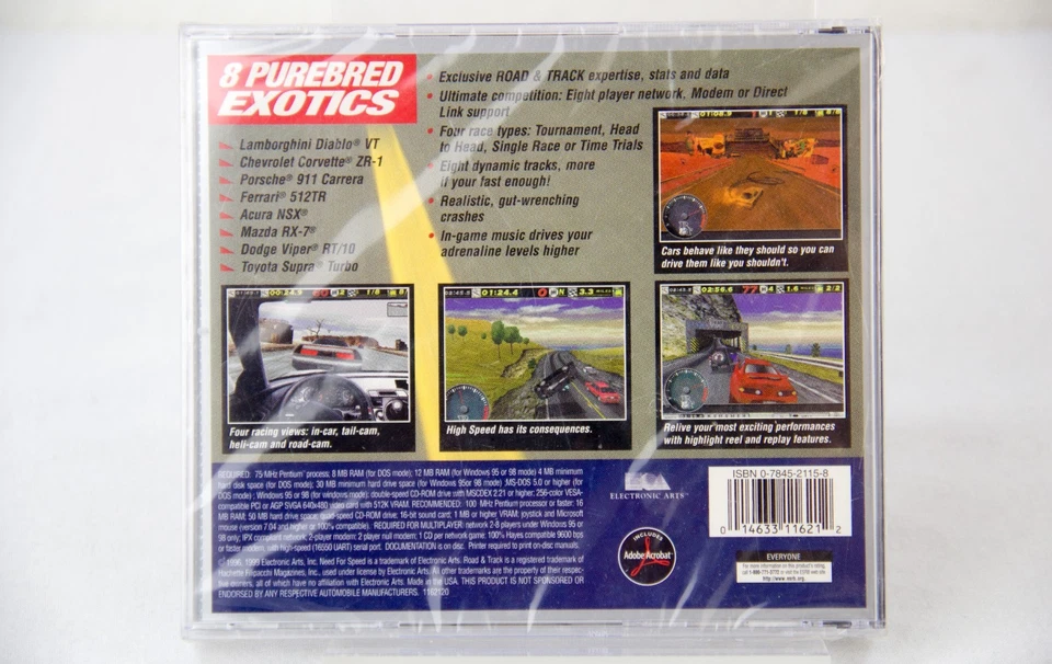 Road & Track Need for Speed Special Edition SE PC Video Game 1999 NEW SEALED - Image 2 of 4
