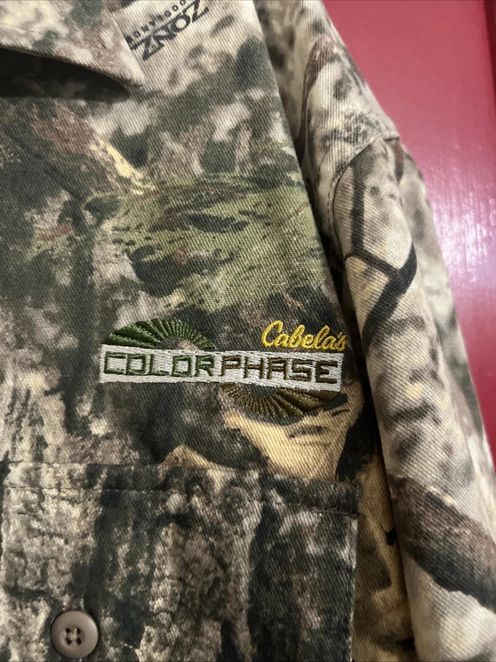 Cabela's Zonz Western Color Phase Button Down Camo Shirt Men’s Large Hunt - Image 3 of 4