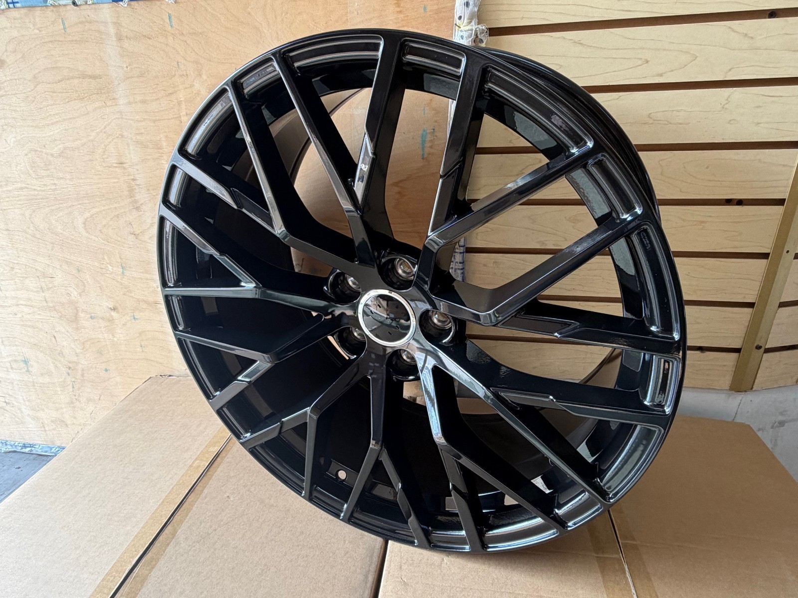 (4) 20x9 AUDI R8 GLOSS BLACK WHEELS RIMS A3 A4 A5 A6 A7 S4 S5 RS 5x112 +32MM