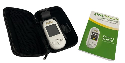 One Touch Verio Reflect Glucose Meter w Case Owner’s Manual No test strips Used