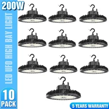 10PACK 200W UFO Led High Bay Light Dimmable Warehouse Led Shop Lighting 30,000lm