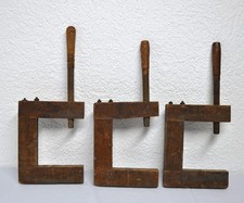 3 Schraubst&ouml;cke Schraubzwinge Schraubklemme vintage Holz Werkzeug mittelgro&szlig;