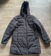 Swiss Tech Women s Hooded Black Puffer Jacket Size Large 12-14 Full Zip Coat
