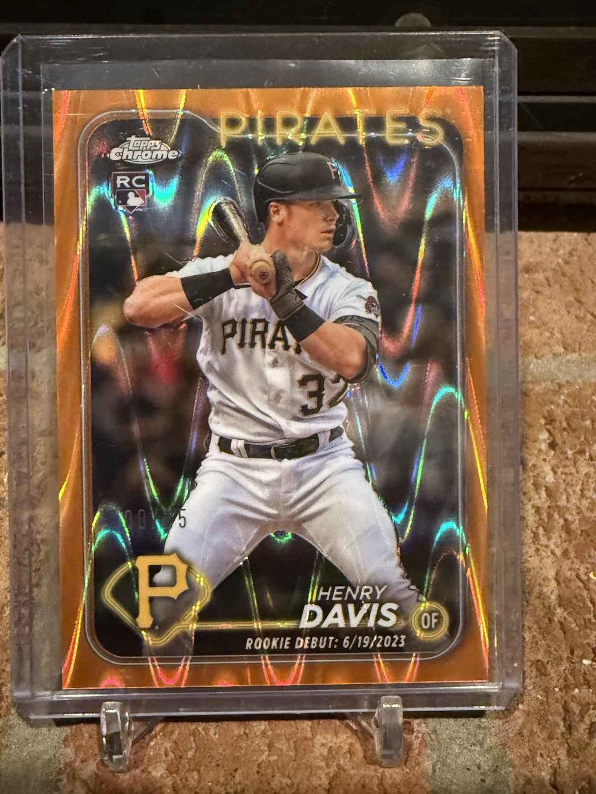 L466 HENRY DAVIS RC 2024 TOPPS CHROME RAYWAVE ORANGE REFRACTOR 08/25 PIRATES 260