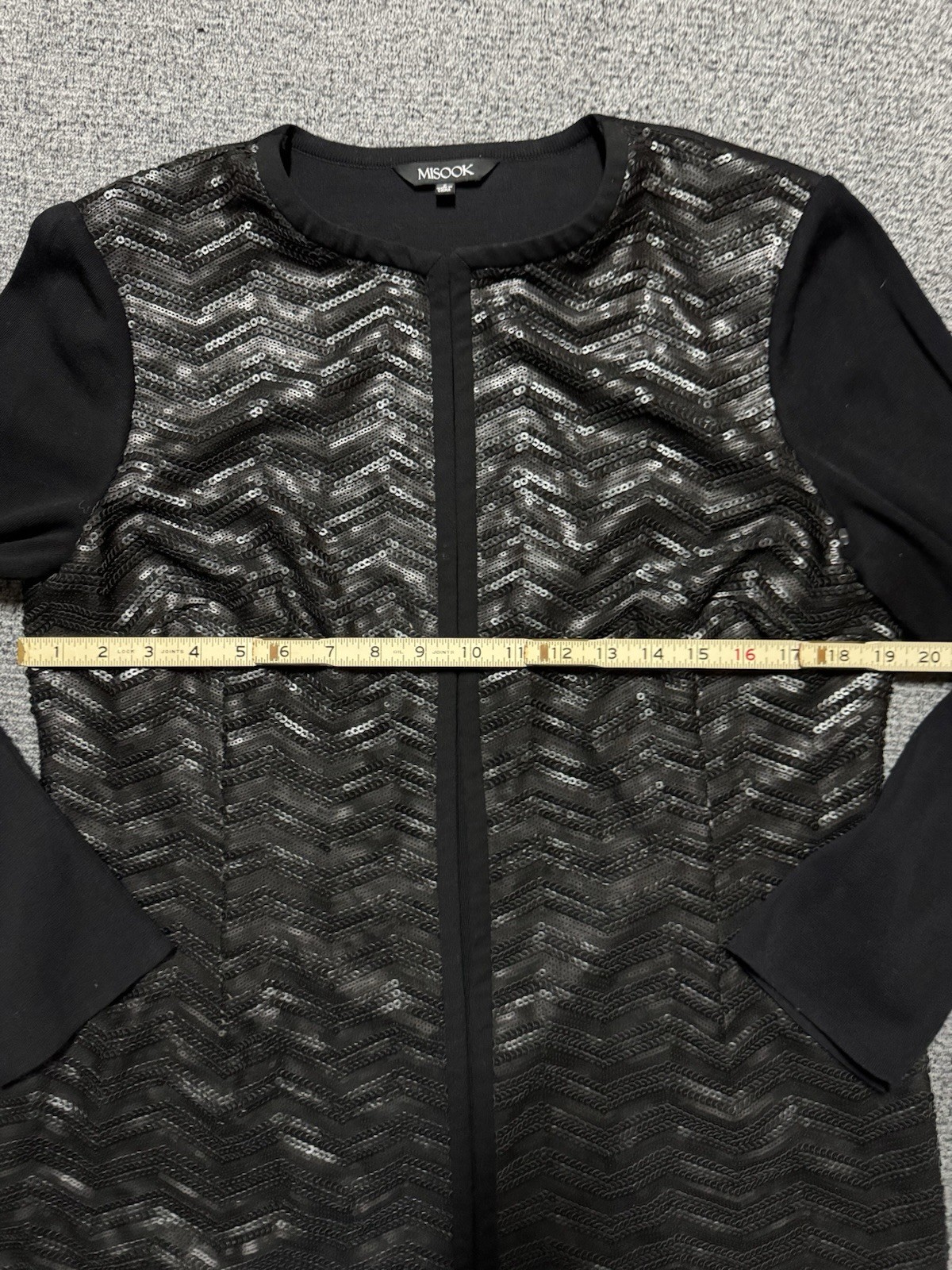 MISOOK sequin-front knit evening jacket long slee… - image 10