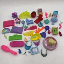 Barbie Doll  Accessories Lot Brushes Pet Items Crown Misc