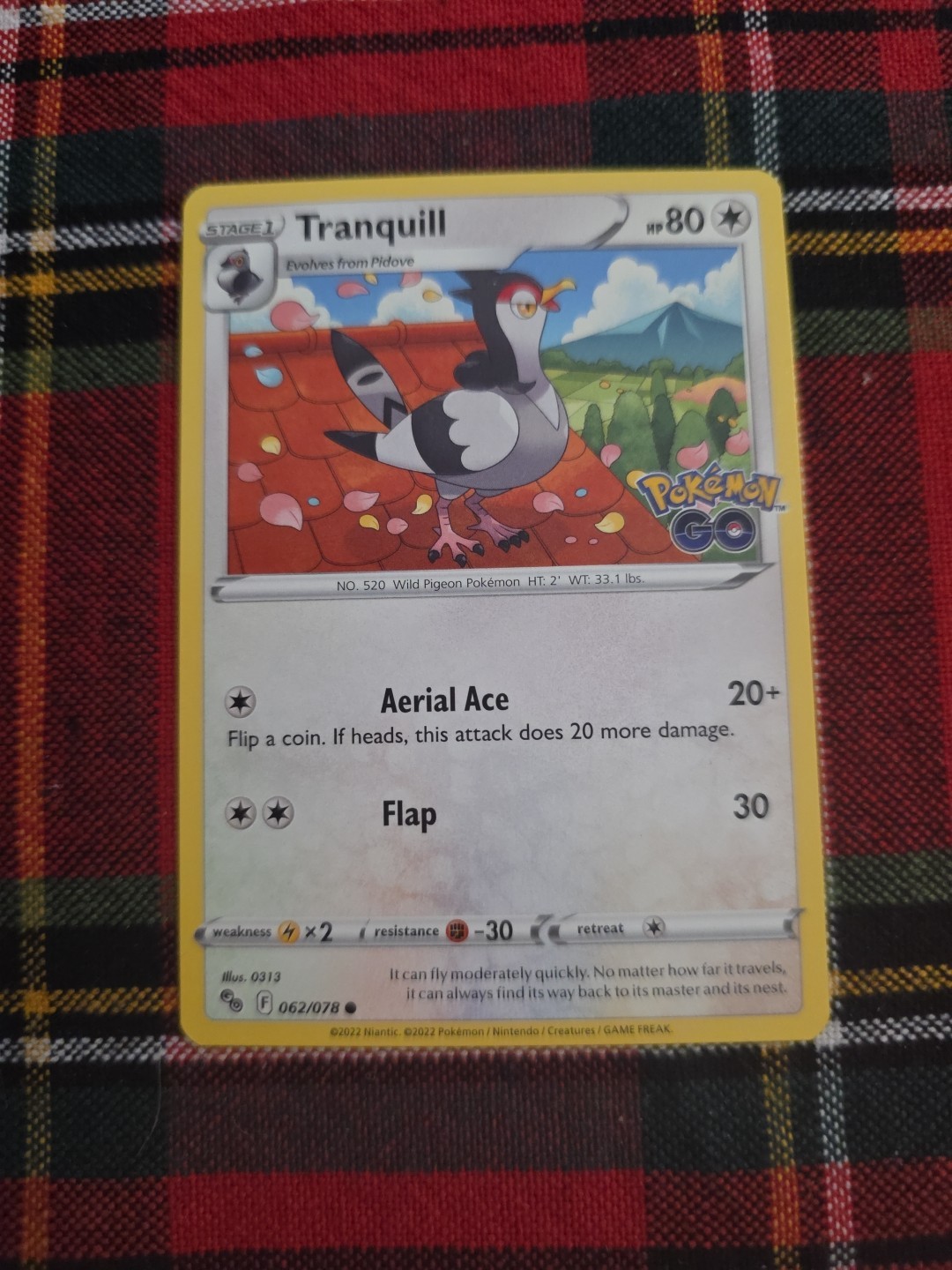 Tranquill 062/078 - 2022 Pokémon TCG - Pokemon Go UnCommon NM/M