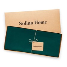 solino home table runner Size 14x72 In Dark Green Color 100% Linen Sealed Box