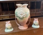 Vtg Hull Art Pottery-Water Lily Vase L12- 10.5" Pink to Green