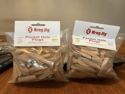 Pair  Kreg Pocket-Hole Plugs 50ct. Solid Cherry & Oak Solid Wood  NIP Vintage