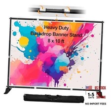 10 x 8ft Backdrop Banner Stand, Heavy Duty Adjustable Photo Background 8x10ft
