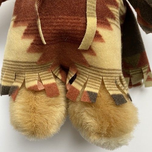 Native American Teddy Bear NWT Aztec Dress Girl Vintage A Fiesta Toy Brown - Picture 14 of 19