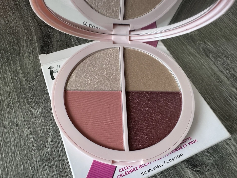 It Cosmetics Celebrate GLOW Face & Eye Palette 4 Multi-Dimensional Shades NEW - Image 2 of 3