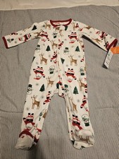 Carter's Baby Santa Christmas Fleece Footed Pajama Zippered 3M NWT