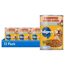 12 Pk Chopped Ground Dinner Chicken, Liver & Beef Adult Soft Wet Dog Food, 22 Oz 2.98 per gallon