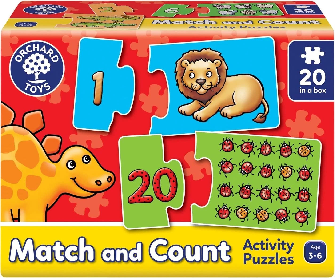 Orchard Toys Match and Count Jigsaws, Learn to Count from 1-20, Match Number an