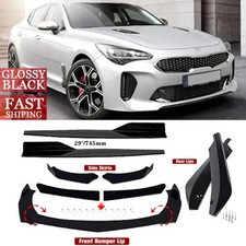 For Kia Stinger Black Front Bumper Lip Splitter Spoilerside Skirtrear Lip