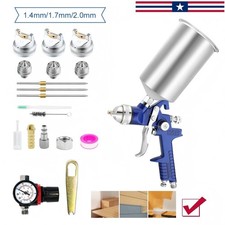 Hvlp Air Paint Spray Gun Kits Gravity Feed Car Auto Primer 1.41.72.0mm Nozzles