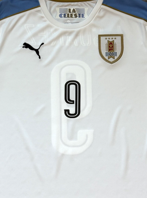 2016 Uruguay Away Jersey #9 Luis Suarez XL Puma Soccer Copa