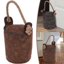 Heavy Weighted Door Stop Rustic Non-Slip Handle Faux Leather Door Stopper Cube