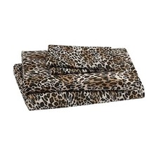 Printed Microfiber Sheet Set, Soft Comfortable Easy Care, King Zara Leopard